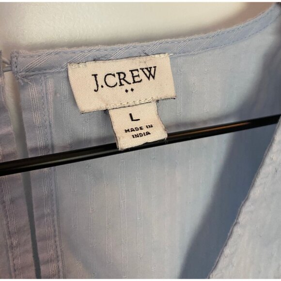 J Crew Women's Light Blue Blouse Lightweight Embroidered Women's Size Large - Picture 4 of 8